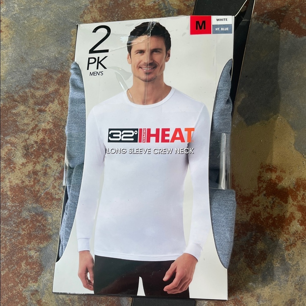 32 Degrees Men's Long Sleeve Crew Neck Shirt - Gray and Gray  men’s medium NWT